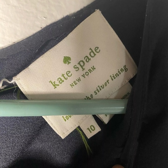 Kate Spade Black Knit Dress Black Knee Length MIDI Sz 10 Fit Flare - Picture 5 of 15